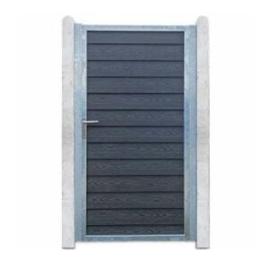 Komposit XL Klink Sort Enkeltlåge med betonstolper Åbningsbredde: 90 cm