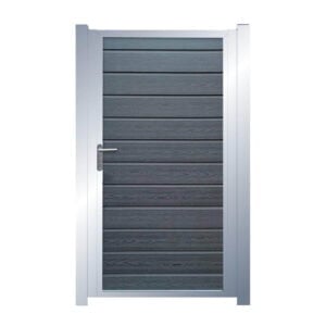 Komposit "Lige" Sort Enkeltlåge med Alu stolper Åbningsbredde: 90 cm