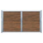 Komposit Raftehegn Brun Dobbeltlåge med stålstolper Åbningsbredde: 240 cm