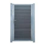 Komposit "Lige" Grå Enkeltlåge med stålstolper Åbningsbredde: 90 cm