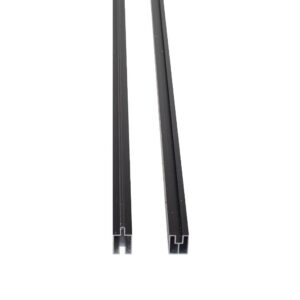 Top- og bundskinne 2,5 cm til lige og mini komposit Sort