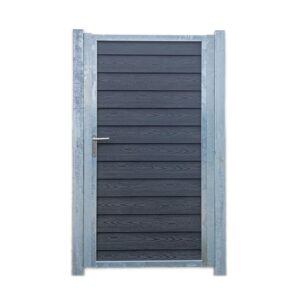 Komposit XL Klink Sort Enkeltlåge med stålstolper Åbningsbredde: 90 cm