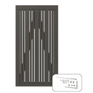 Tangent Enkeltlåge inkl. Beslag 95x180 cm Umbragrå