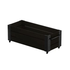 Cubic Blomsterkasse 120x50x45 inkl. hjul sort