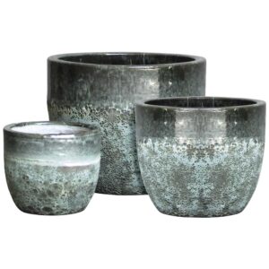 Keramik krukkesæt "Bella" Ø39/30/21x31/24/18 cm Grøn