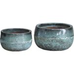 Keramik krukkesæt "Dona" Ø36/29x22/17 cm Grøn