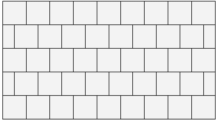 halvforbandt firkantet fliser