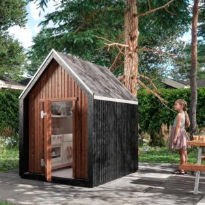 Classic legehus - 144x124 cm - ubehandlet - inkl. tagpap/alulister