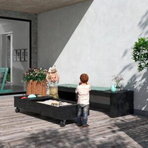 Fun sandkasse m/hjul og bænk - 180 cm