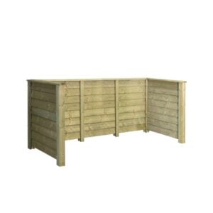 Renovationsskjul Klink Profil - Trykimprægneret - m/træstolper til nedgravning - 3 spande