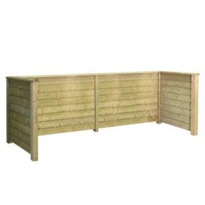 Renovationsskjul Klink Profil – Trykimprægneret med Træstolper til Nedgravning til 4 Spande