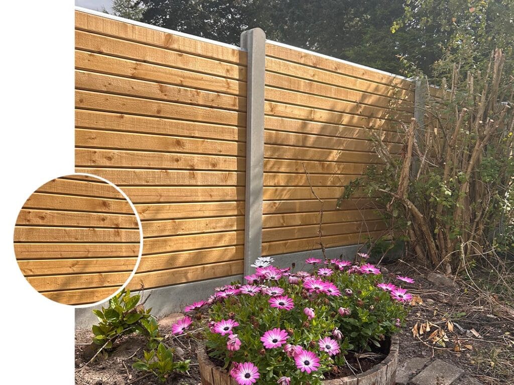 Bullblok Trykimprægneret med grå betonstolper 1 fokus bullblok trykimpraegeret beton