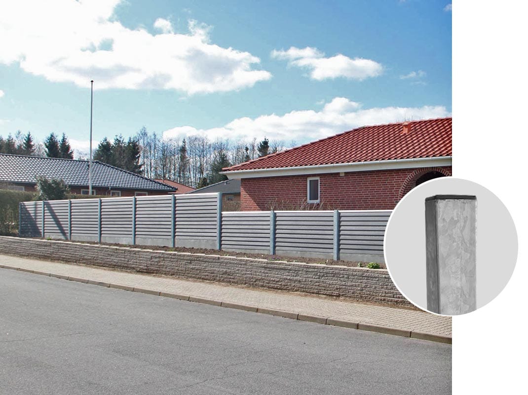 klinkehegn 10cm antracit komposit fokus staalstolper