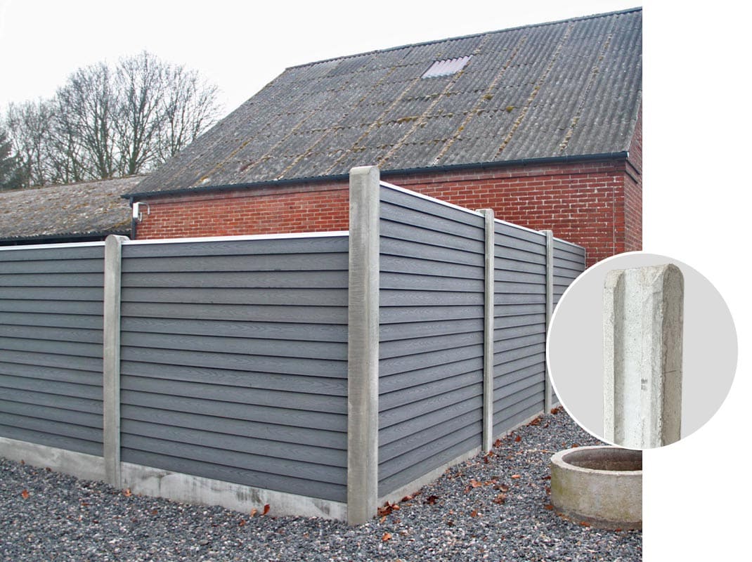 klinkehegn 10cm komposit fokus stolper beton