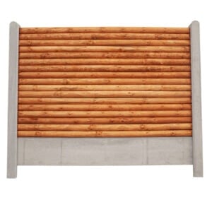 Raftehegn Ø7 Pine med spids ende med grå betonstolper