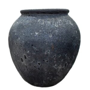 Elba - Black/White Lava stengods krukke H88 Ø80