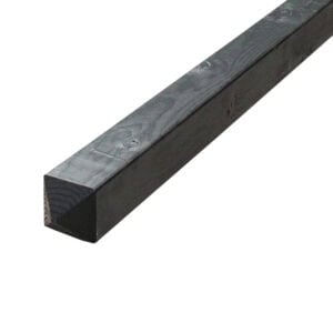 Træstolpe 7x7x180 cm Sort