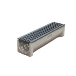 Aquadræn 0,5 m sortlakeret støbejernsrist 10 cm høj - 13 cm bred udvendig mål