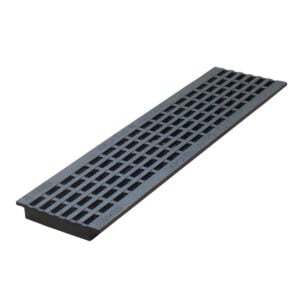 Støbejernsrist 13x50 cm inkl. lås Sortmalet