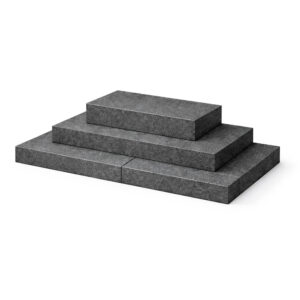 Granit trappetrin 260x130x18 / 190x95x18 / 120x60x18 cm Lige 2 trin Sort / Antracit G695