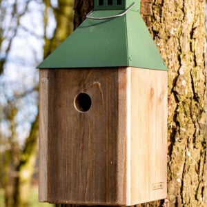 Olivengrøn Mini 'Birdy Sleep Wall' Fuglehus (genb. træ)