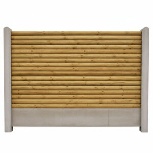 Raftehegn Ø7 Trykimprægneret med spids ende med grå betonstolper