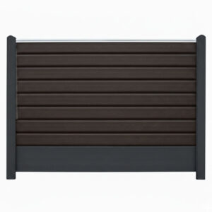 Sort blokhus med sorte betonstolper