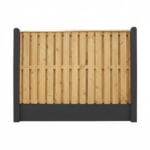 Bræddehegn Vandret med sorte betonstolper