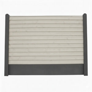 Bullklink Lysgrå med sorte betonstolper