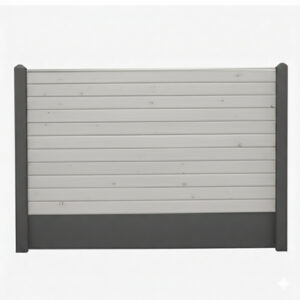 Bullblok Grå med sorte betonstolper