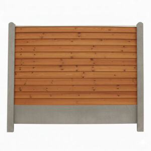 Bullklink Teak med grå betonstolper