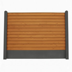 Bullklink Teak med sorte betonstolper