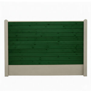 Bullblok Flaskegrøn med grå betonstolper