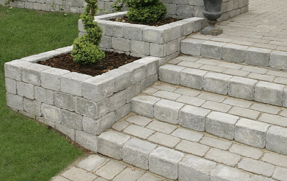 herregaardsblokke med trappe