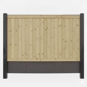 Lægtehegn Trykimprægneret med sorte betonstolper