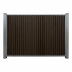 Komposit Listeprofil  Sort / Antracit Lodret med stålstolper H180 cm