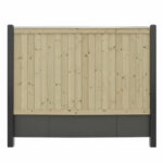 Plankehegn Lodret med sorte betonstolper